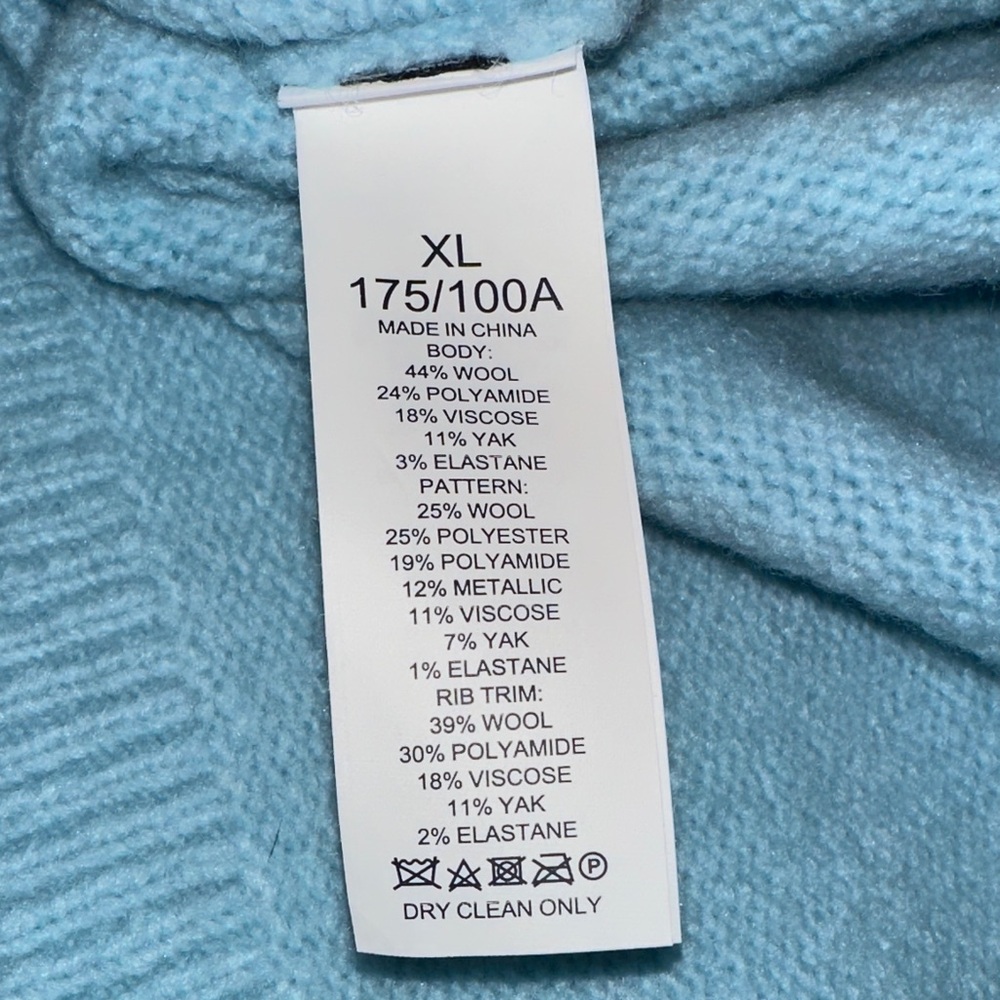 KATE SPADE Light Blue Snowflake Sweater, wool, yak - Picture 9 of 9